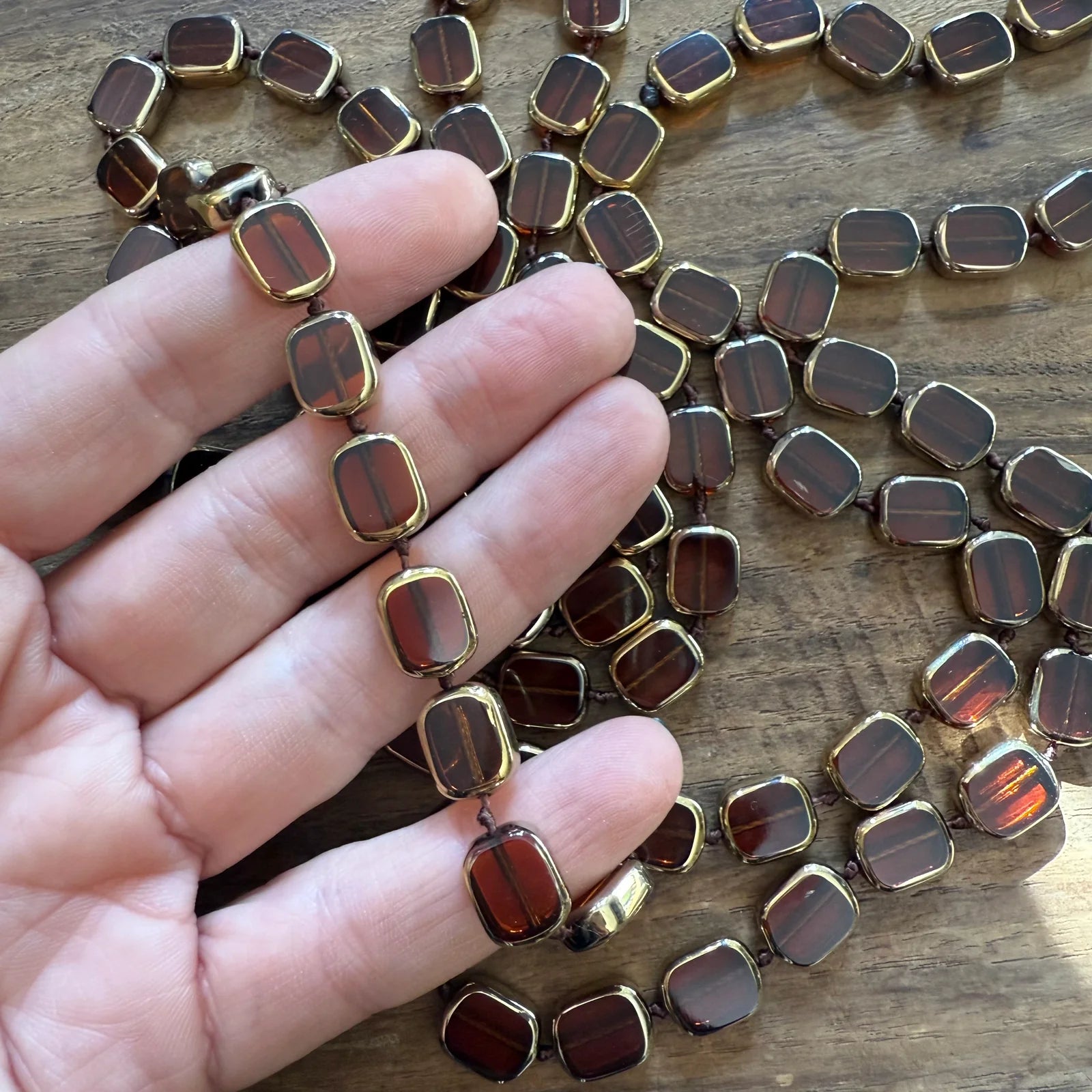 CARAMEL GLASS BEADS